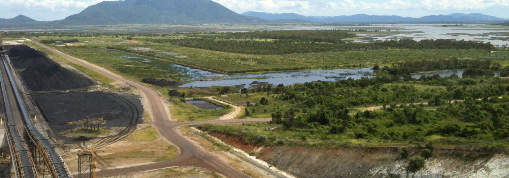 Aerial view of coal mine