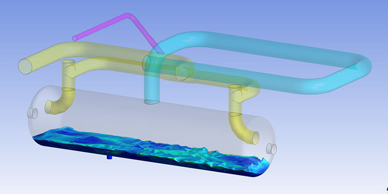 Knock-out drum computation fluid dynamic model after