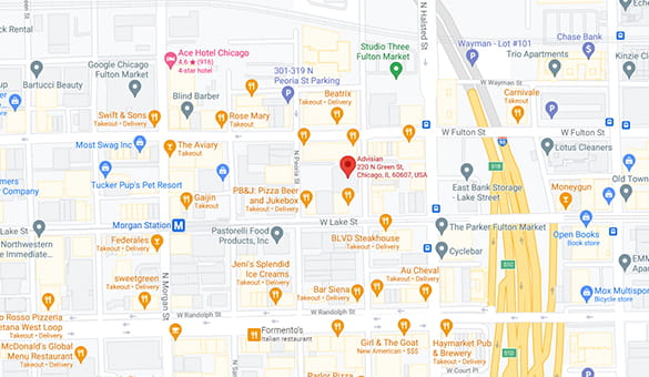 Map showing Advisian Chicago office