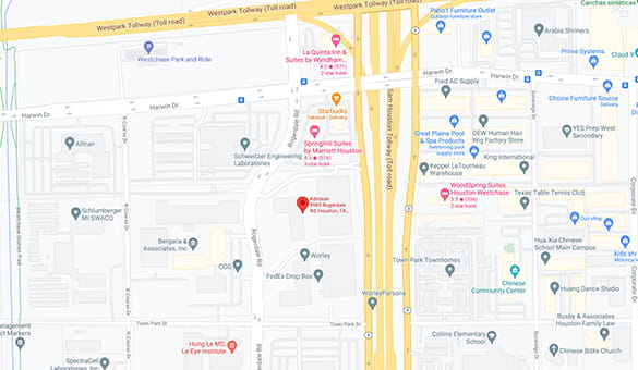 Map showing Houston Advisian office location