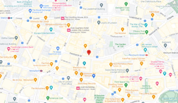 Map showing Worley London office.