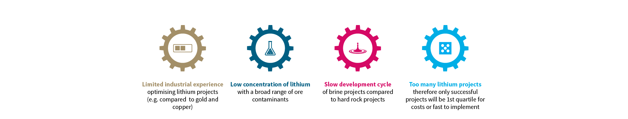 Typical lithium project challenges infographic