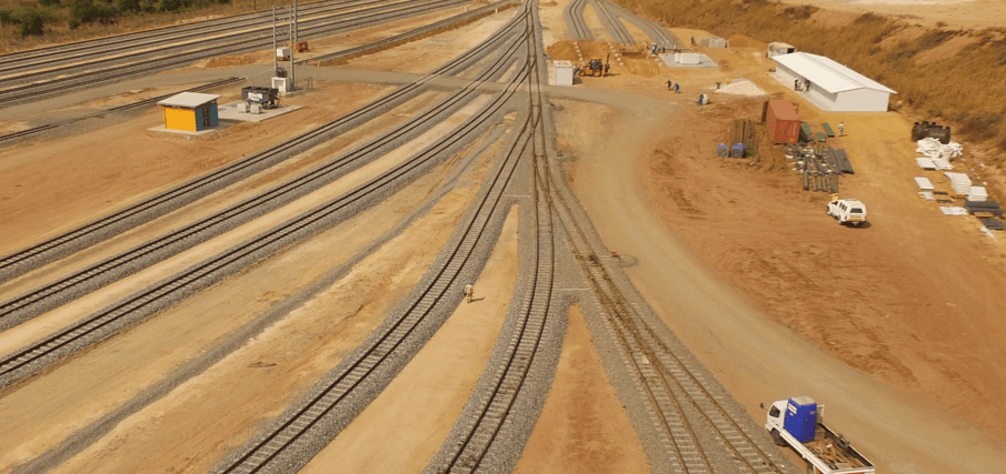 aerial view of Nacala Maintenance facility yards in Mozambique 