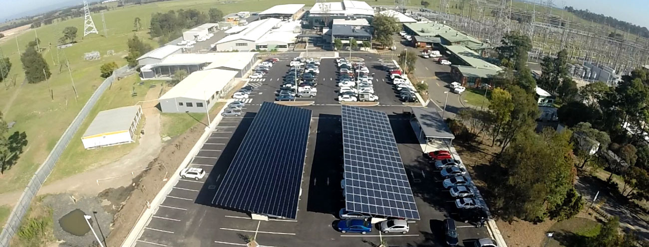 Solar panels on rooftops