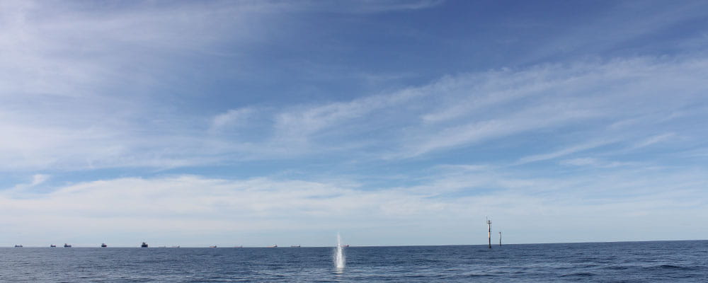 Buoy being deployed via helicopter