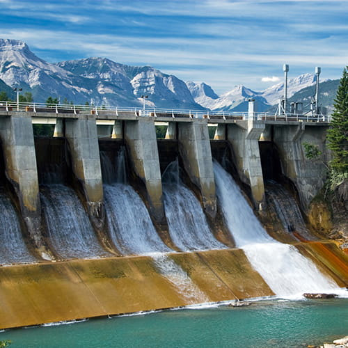 Dam of a hydroelectric power plant