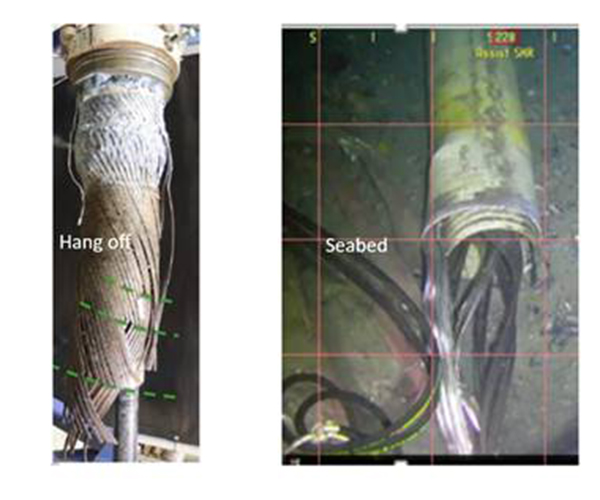 Flexible riser on the seabed